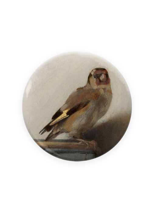 Espejo de bolsillo,  Ø 80 mm, El jilguero, Carel Fabritius