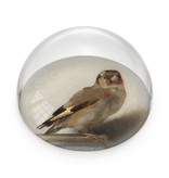 Glass Dome/Paperweight, Goldfinch, Carel Fabritius