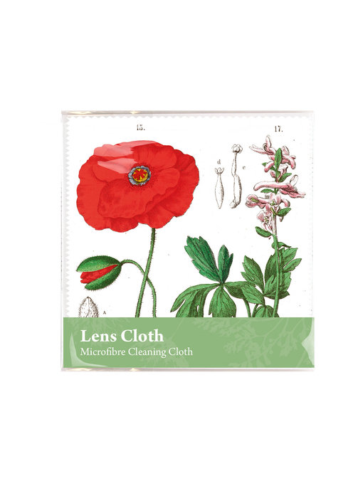 Lens cloth, 15 x 15 cm, Poppy, Hortus Botanicus