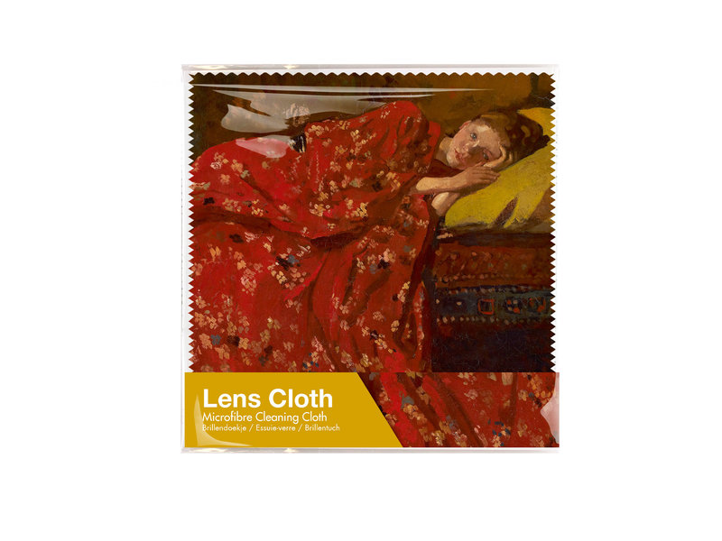 Lens cloth, 15 x 15 cm, Breitner, Girl in red kimono