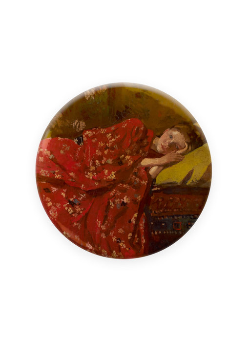 Miroir de poche,  Ø 80 mm, Breitner, Fille en kimono rouge