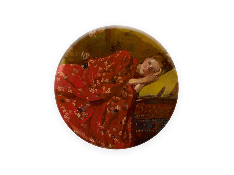 Espejo de bolsillo,  Ø 80 mm, Breitner, Chica en kimono rojo