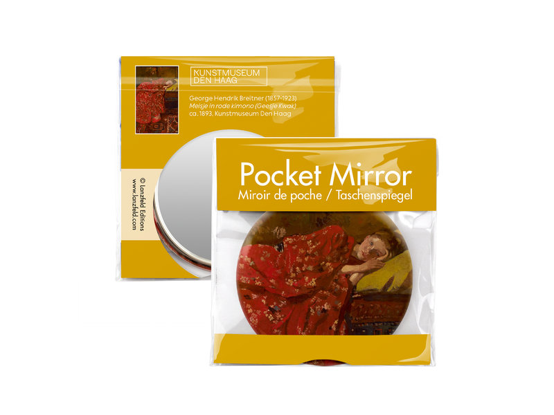 Pocket Mirror, Ø 80 mm , Breitner, Girl in red kimono