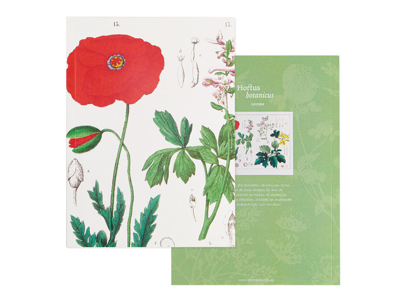 Glued Exercise book , A5, Poppy, Hortus Botanicus