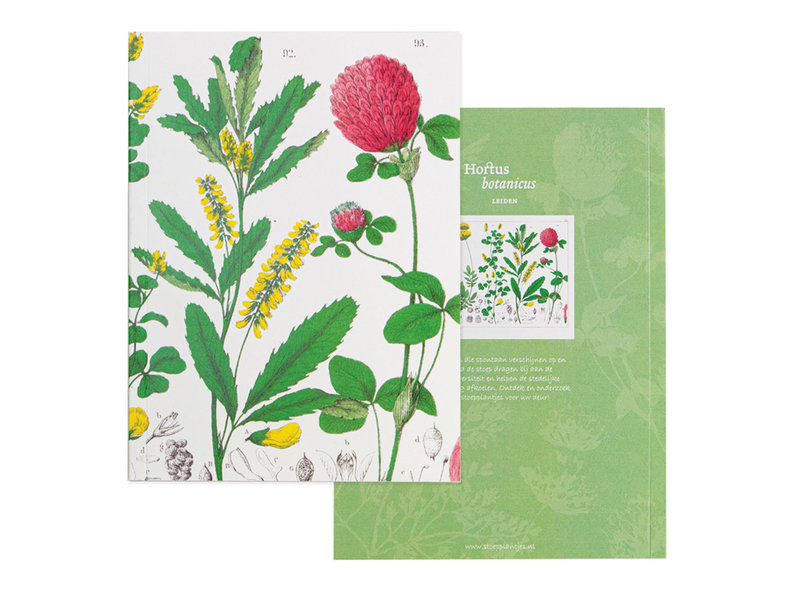 Glued Exercise book , A5, Red clover flower,  Hortus Botanicus