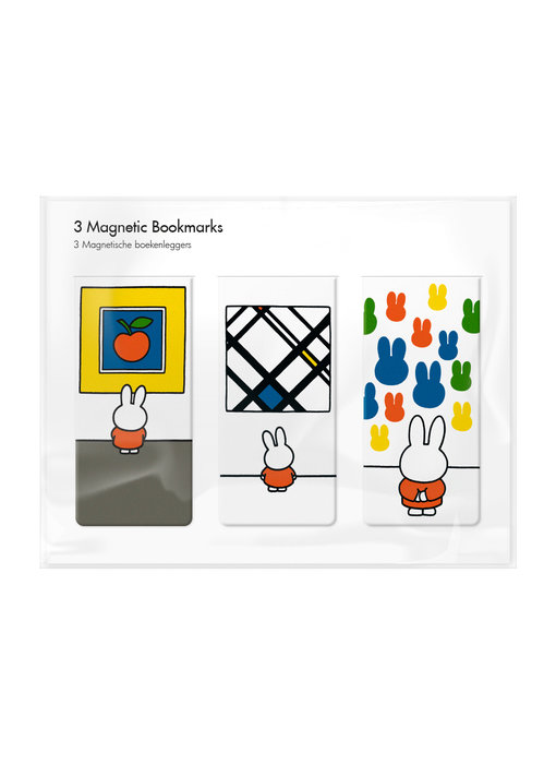 3er Set, magnetisches Lesezeichen, Miffy im Museum