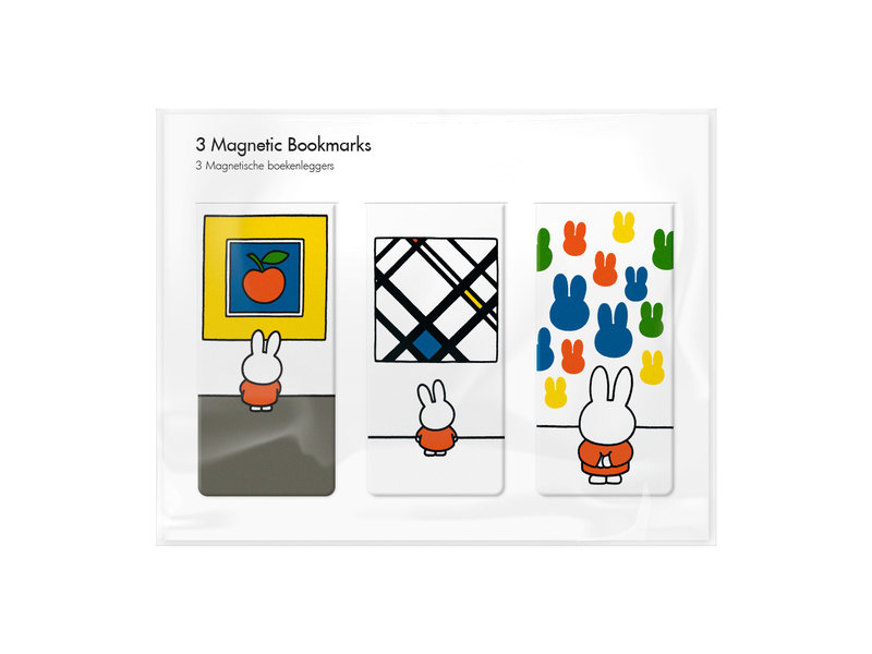 3er Set, magnetisches Lesezeichen, Miffy im Museum