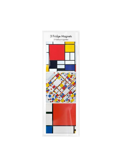 Koelkastmagneten, Set van 3 , Mondriaan