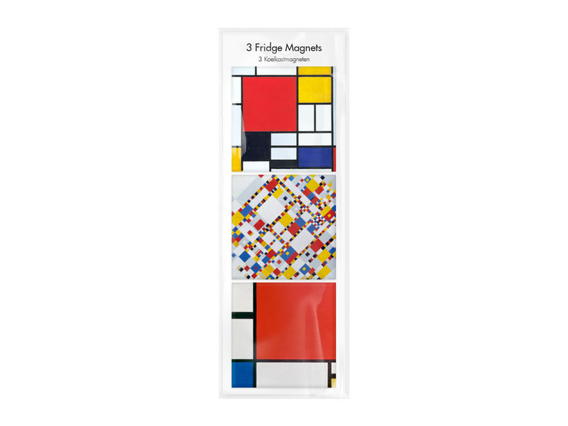 Imanes de nevera, juego de 3, Mondrian