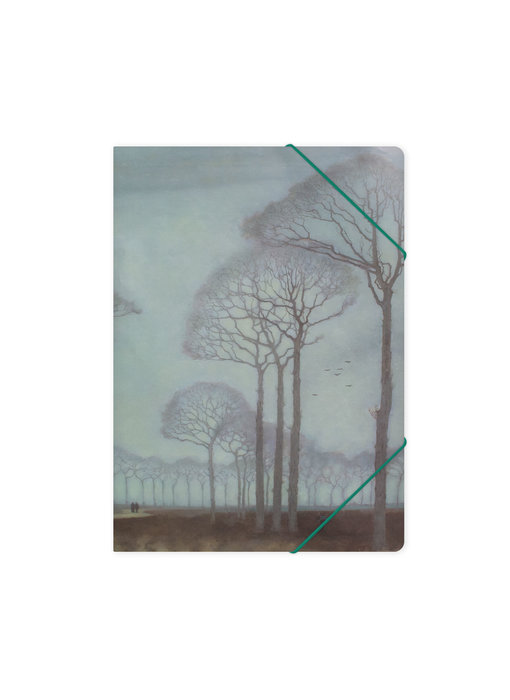 Paper file folder with elastic closure,A4,Mankes, Row of Trees