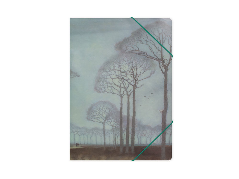 Paper file folder with elastic closure, Mankes, Row of Trees