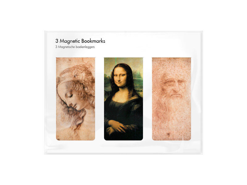 Juego de 3, marcapaginas magnético,Leonardo Da Vinci