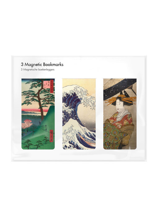 Set of 3, Magnetic bookmark,  Japanese Art