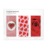 Set of 3, Magnetic bookmark, Valentines day