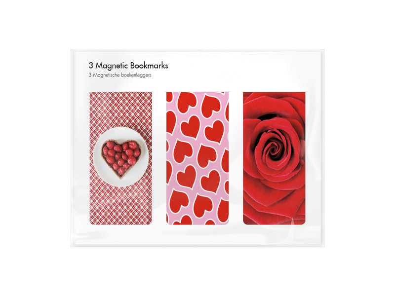 Set of 3, Magnetic bookmark, Valentines day