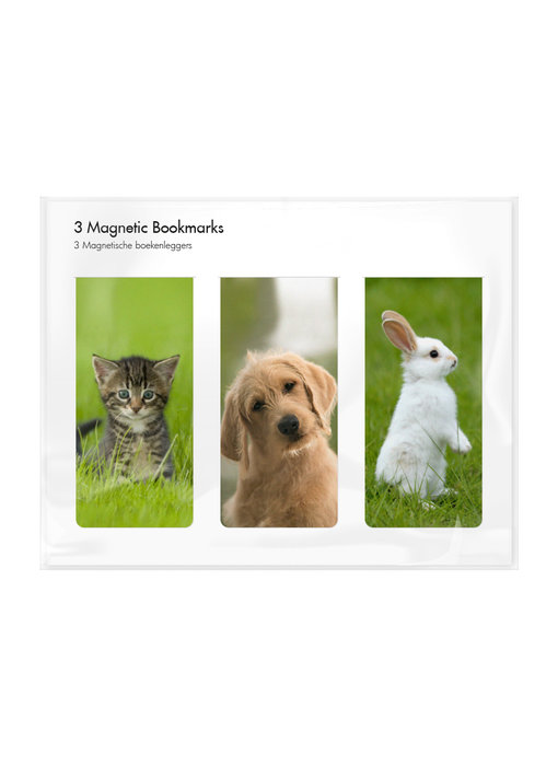 Set of 3, Magnetic bookmark, Pets