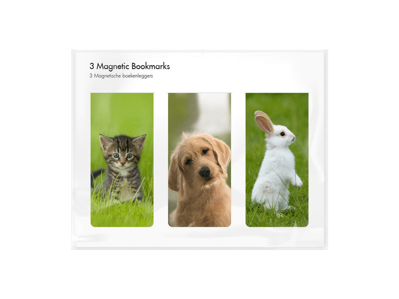 Set of 3, Magnetic bookmark, Pets