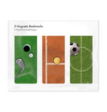 Set of 3, Magnetic bookmark, Sport