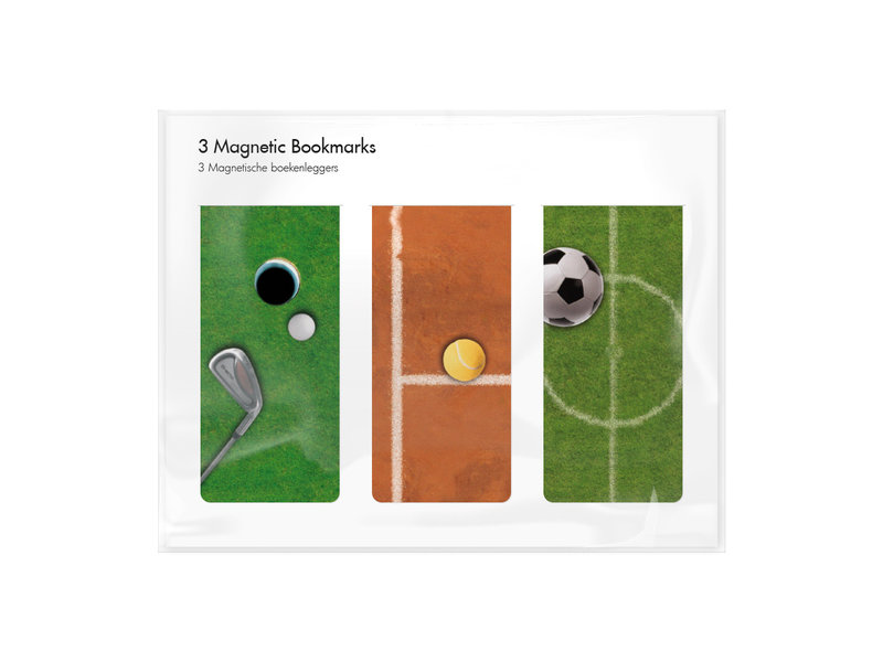 Set of 3, Magnetic bookmark, Sport