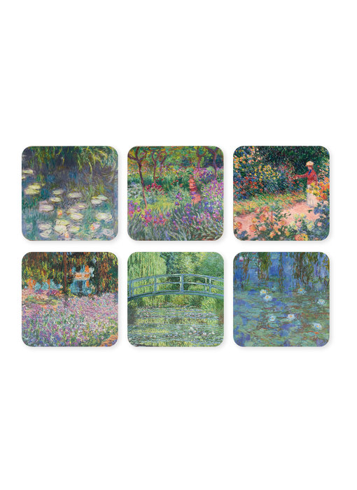 Coasters, set of 6, Monet's garden in Giverny