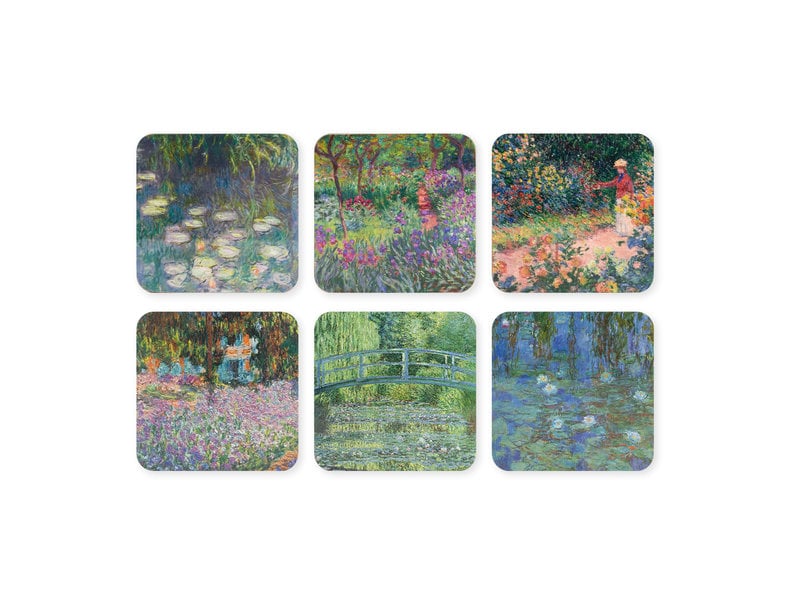 Coasters, set of 6, Monet's garden in Giverny
