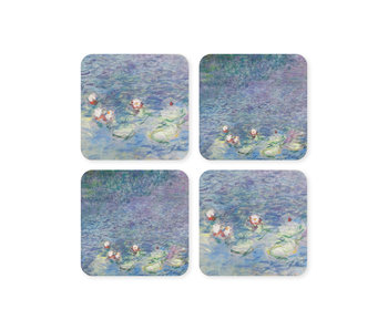 Untersetzer, 4er-Set, Teich mit Seerosen, Monet