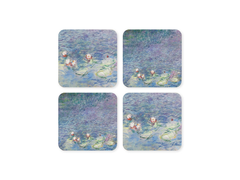 Dessous de verre, lot de 4, étang aux nénuphars, Monet