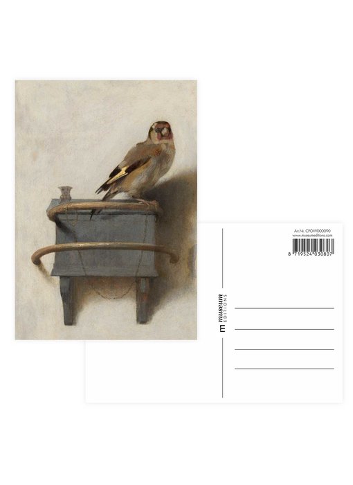 Postkarte, Carel Fabritius, Der Stieglitz