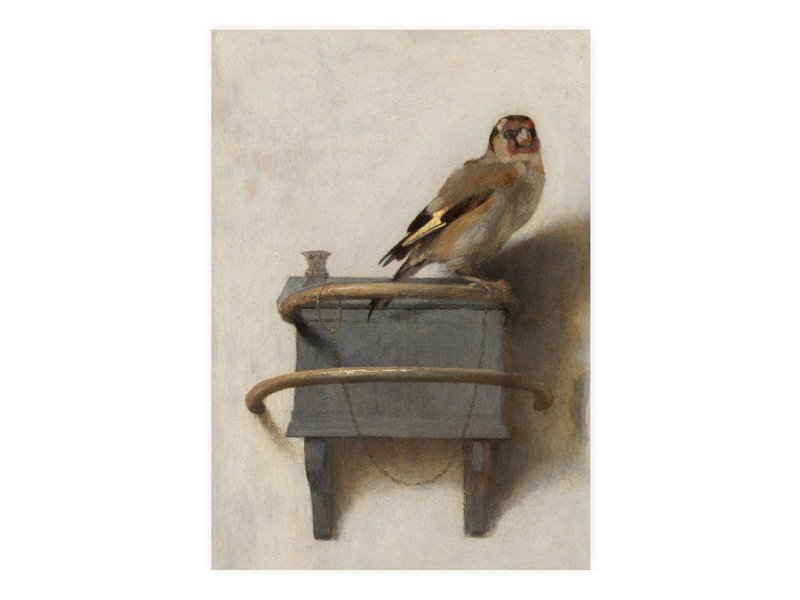 Postkarte, Carel Fabritius, Der Stieglitz