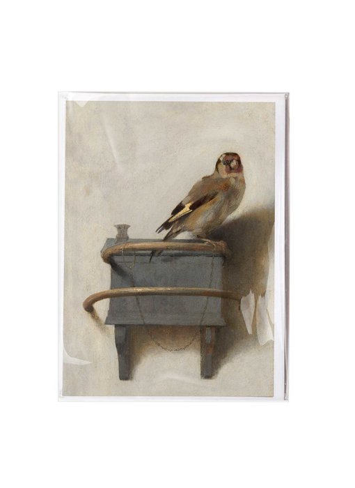 Double card with envelope , Carel Fabritius, Goldfinch