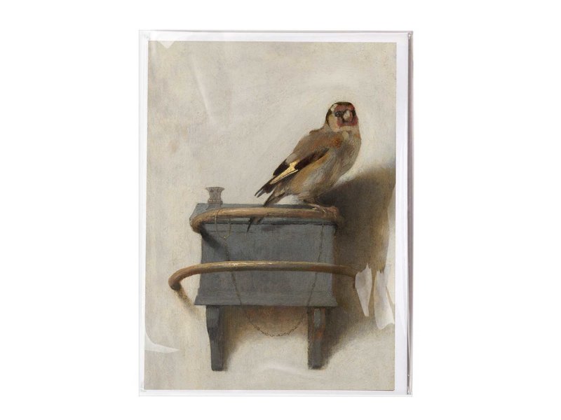 Double card with envelope , Carel Fabritius, Goldfinch