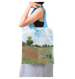 Bolsa de algodón Luxe, Monet, campo con amapolas