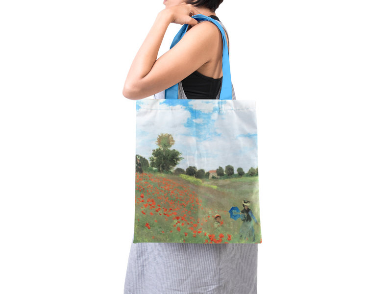 Bolsa de algodón Luxe, Monet, campo con amapolas