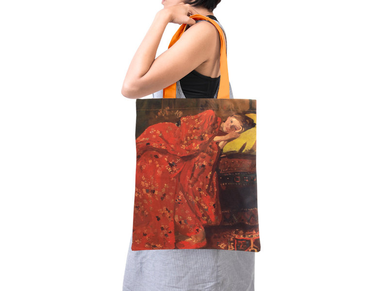 Bolsa de algodón Luxe, Breitner, Chica en kimono rojo