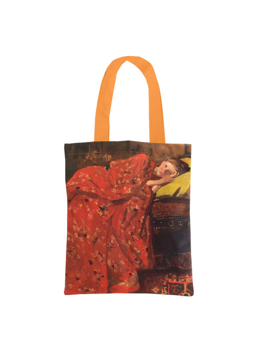 Cotton Tote Bag Luxe, Breitner, Girl in red kimono