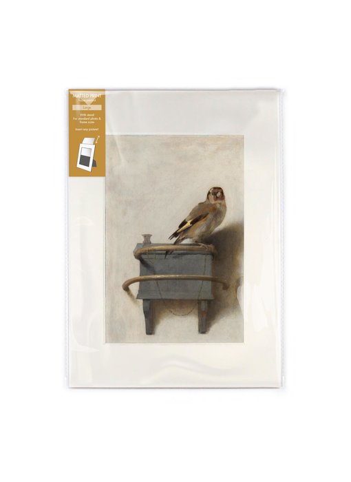 Matted print with reproduction, L,  Goldfinch, Carel Fabritius