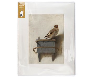 Matted print with reproduction, XL,  Goldfinch, Carel Fabritius
