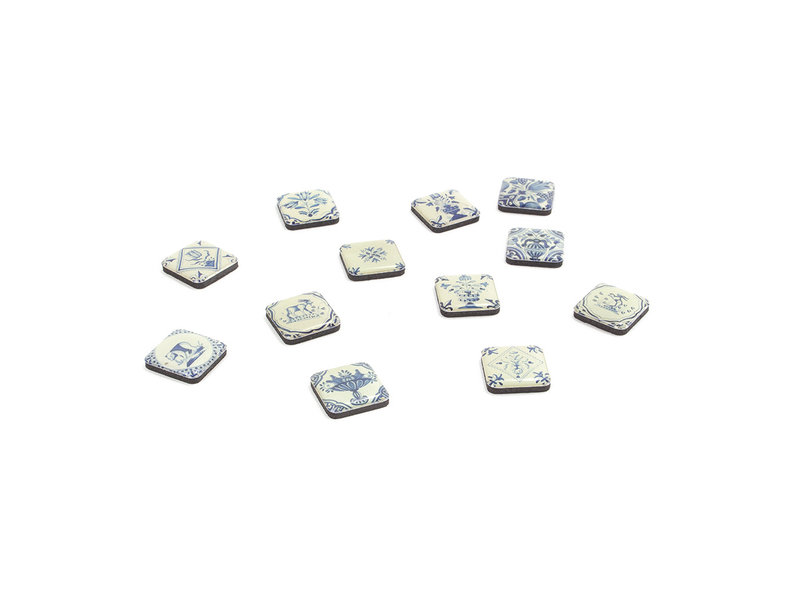 Mini Magnet Set, Delft Blue tiles