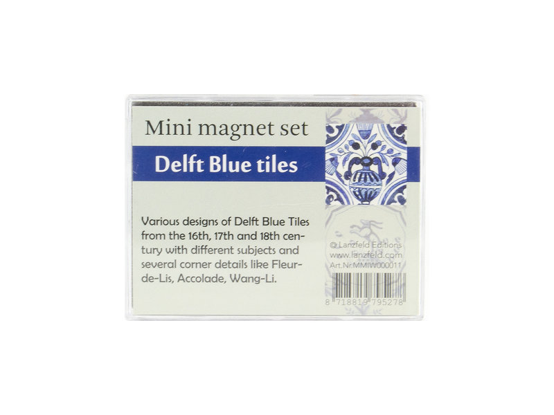 Juego de mini imanes, azulejos azules de Delft