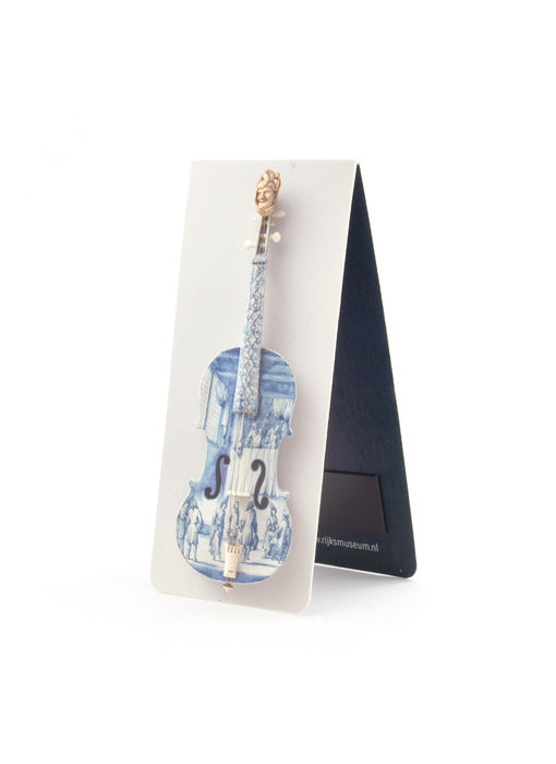 Magnetic Bookmark, Faience Violin, Delft Blue, Rijksmuseum
