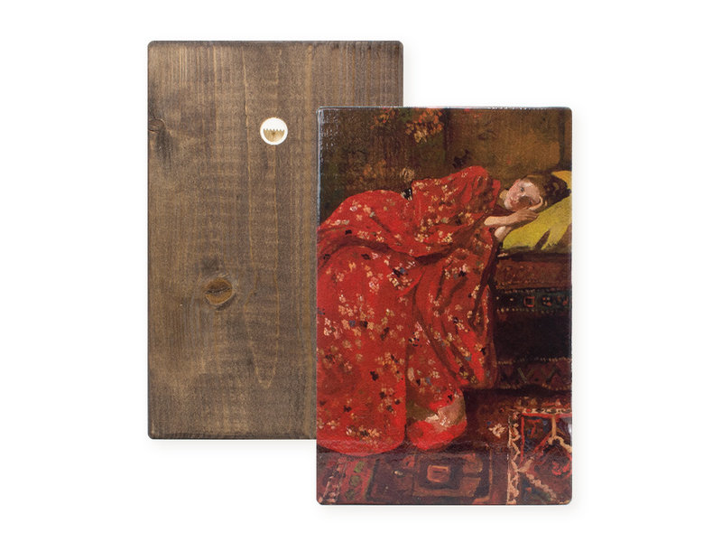 Maestros en madera, Breitner, Chica en kimono rojo,  300 x  195 mm