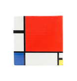 Masters-on-wood, Mondriaan, compositie met groot rood vlak