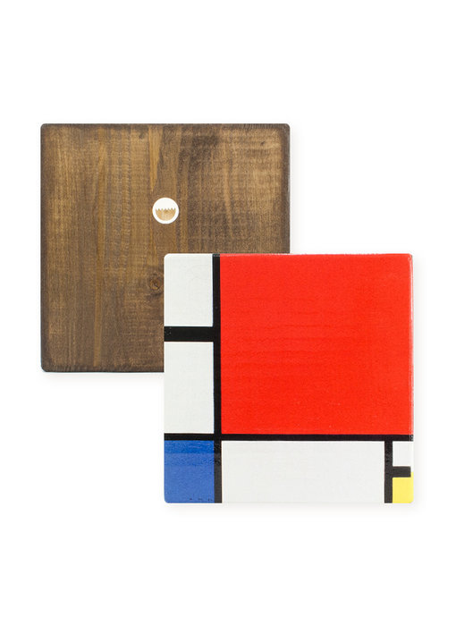 Masters-on-wood, Mondriaan, compositie met groot rood vlak