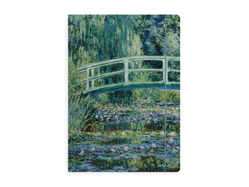 Portfolio with elas.tic closure A4 , Monet, Monet, Japanese bridge