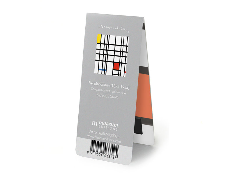 Magnetic Bookmark, Mondrian - composition with yellow-blue-and-red