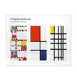 Juego de 3, marcapaginas magnético, Mondrian