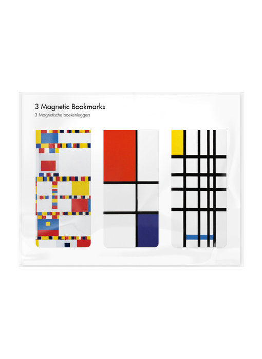 Set van 3, Magnetische boekenleggers, Mondriaan