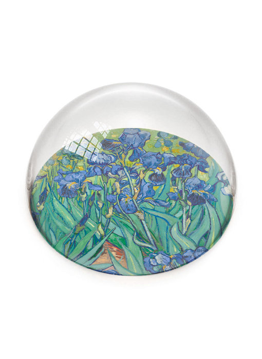 Glazen bolle  presse papier, Irissen, Vincent van Gogh