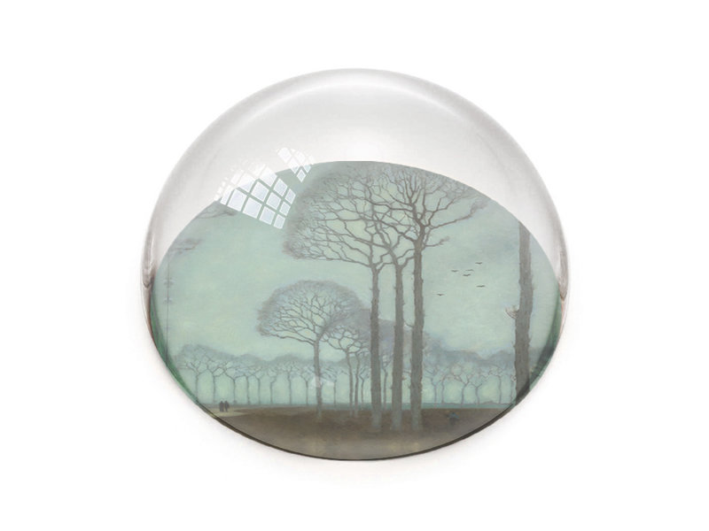 Presse-papier en verre,  Jan Mankes, Rangée d'arbres