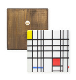 Meister auf Holz, Mondrian,  composition with yellow-blue-and-red